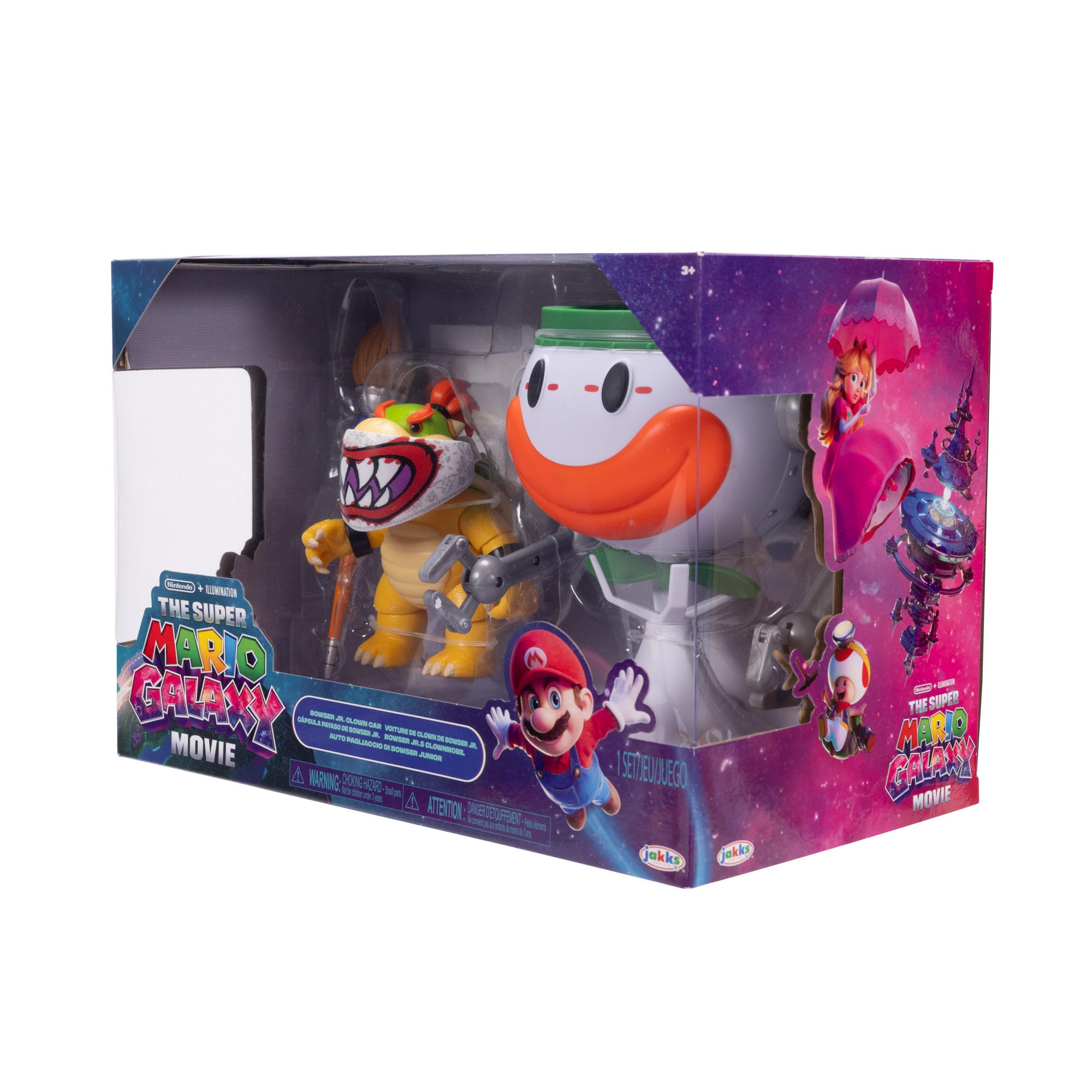 Der Super Mario Galaxy Movie – 13 cm große Bowser Jr.-Figur mit Clownauto, Pinsel und Wasser-Enthüllungsaufklebern