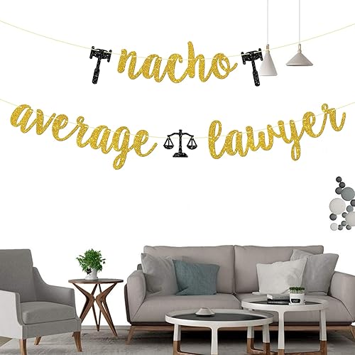 Miniatura 6 de Nacho Promedio Abogado Banner Abogado Mexicano Fiesta de Graduación Banderines Fiesta Graduación Fiesta Decoración Suministros Oro Glitter