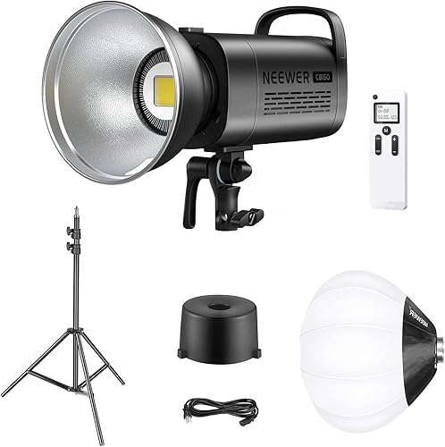 Miniatura 1 de Neewer Luz de video LED de 150 W 5600 K, CB150 2.4 G Kit de iluminación de video LED con soporte de luz, soporte de Bowens, control remotolinterna