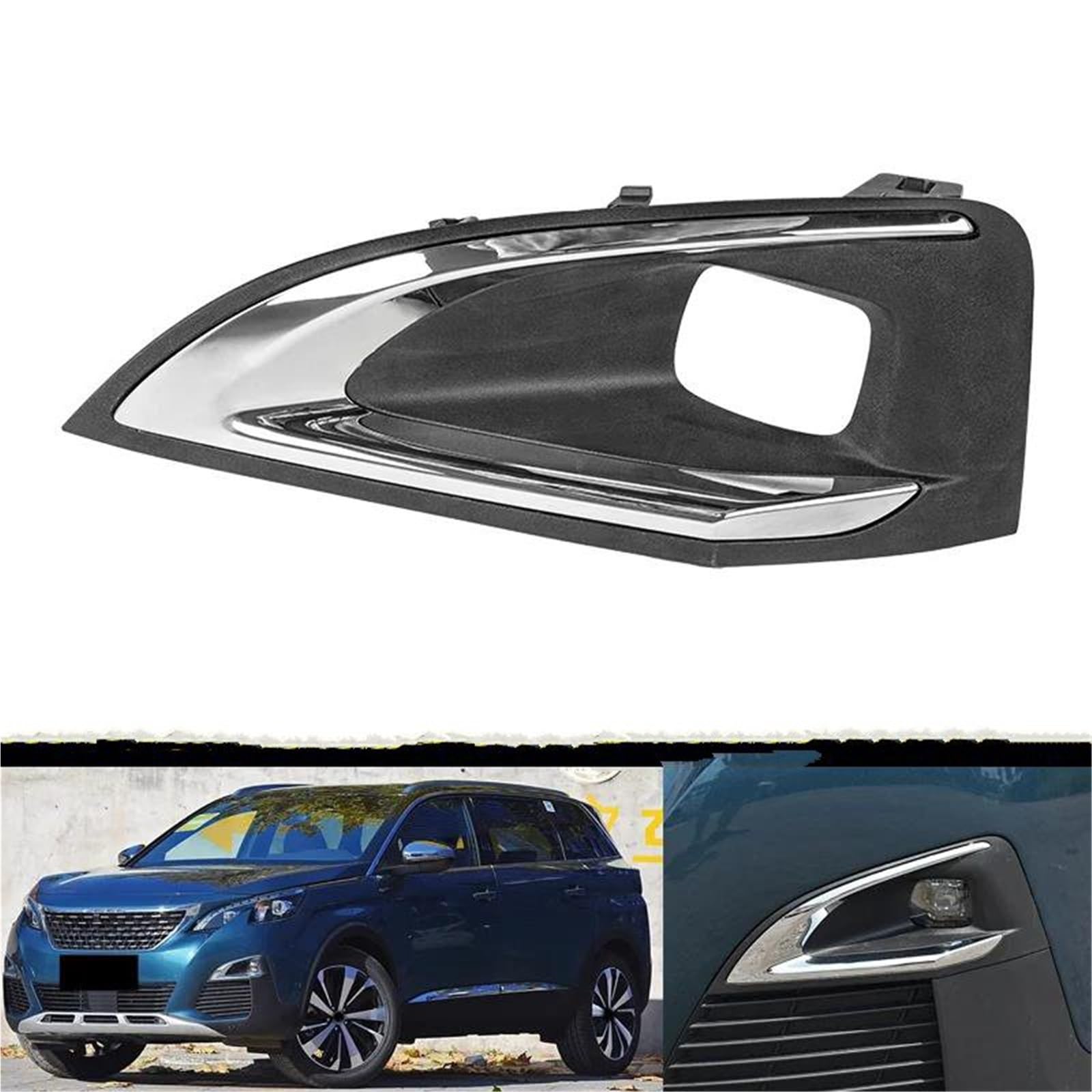 Coperchio lente Faro Per Peugeot 3008 5008 P84 2016 2017 2018 2019 Paraurti anteriore Copertura fendinebbia Coperchio alloggiamento Cornice rivestimento Cofano(Right side)