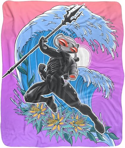 Miniatura 2 de Aquaman and The Lost Kingdom - Manta de 50 x 60 pulgadas, manta negra con textura sedosa al tacto, manta de sherpa súper suave