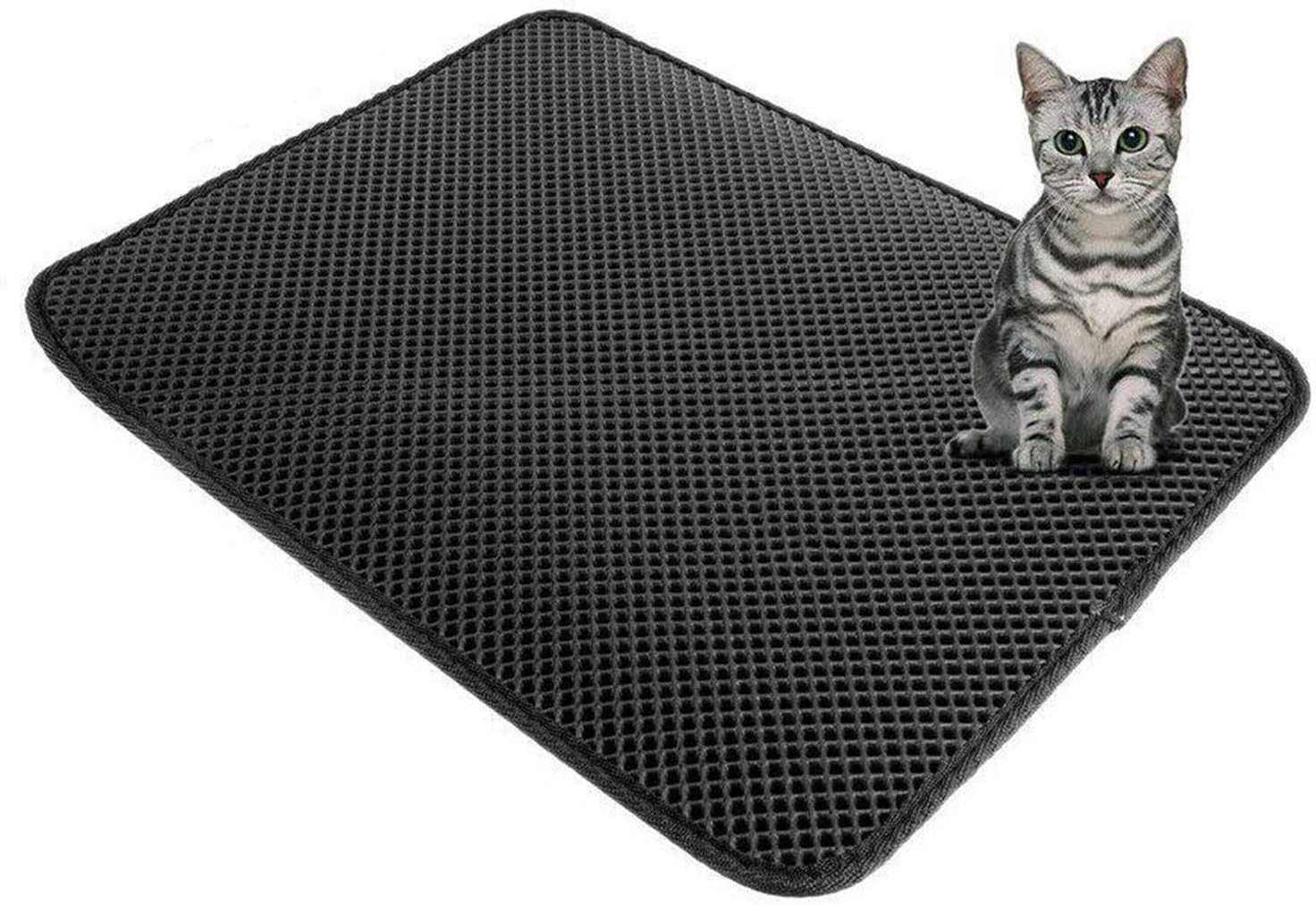 Waterproof Double-Layer Cat Litter Mat Trapper Foldable Pad Pet Rug ...