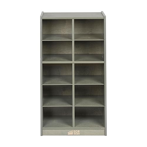 Miniatura 11 de ECR4Kids Gabinete de almacenamiento de bandeja móvil de 10 cubos, 5x2, muebles de aula, gris lavado Gris (Grey Wash)