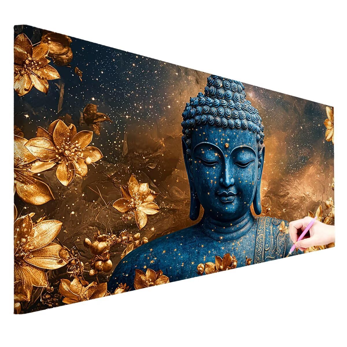 Diamond Painting Lotus, DIY Diamond Painting Erwachsene Groß 120x60cm -0416