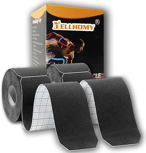 Miniatura 8 de Kinesiology - Cinta precortada Pro-4 unidades  Cinta atlética elástica impermeable, 66 pies 80 tiras, cinta adhesiva de algodón de grado médico para