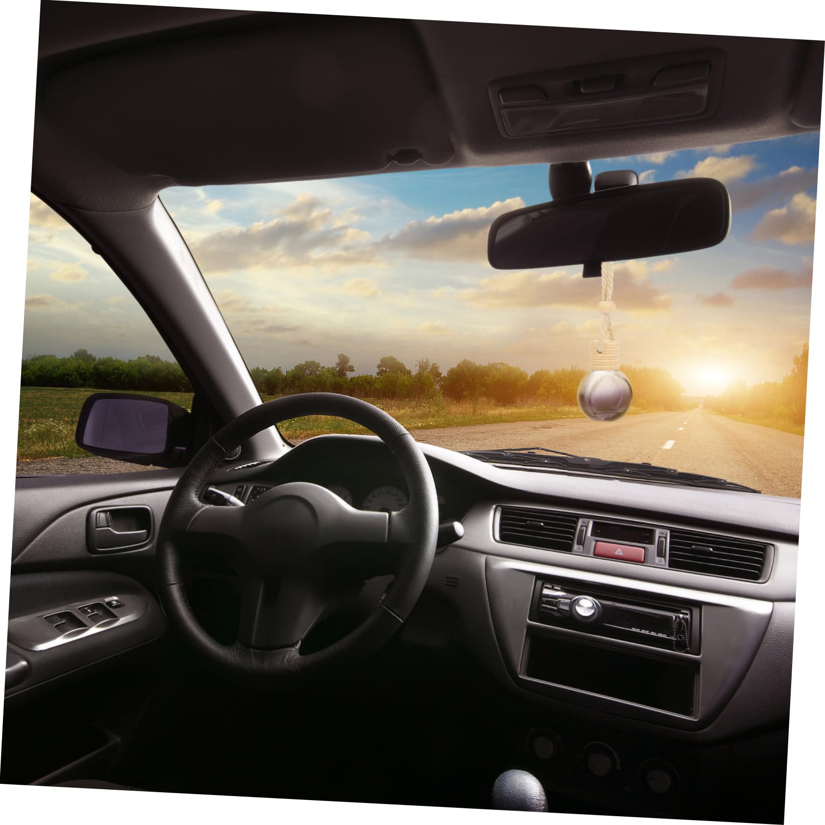 GALPADA 20 Stück Schwarzer Parfümanhänger aus Glas und Baumwollseil 8ml zum Aufhängen im Auto Car Diffuser für Deko und Geschenk
