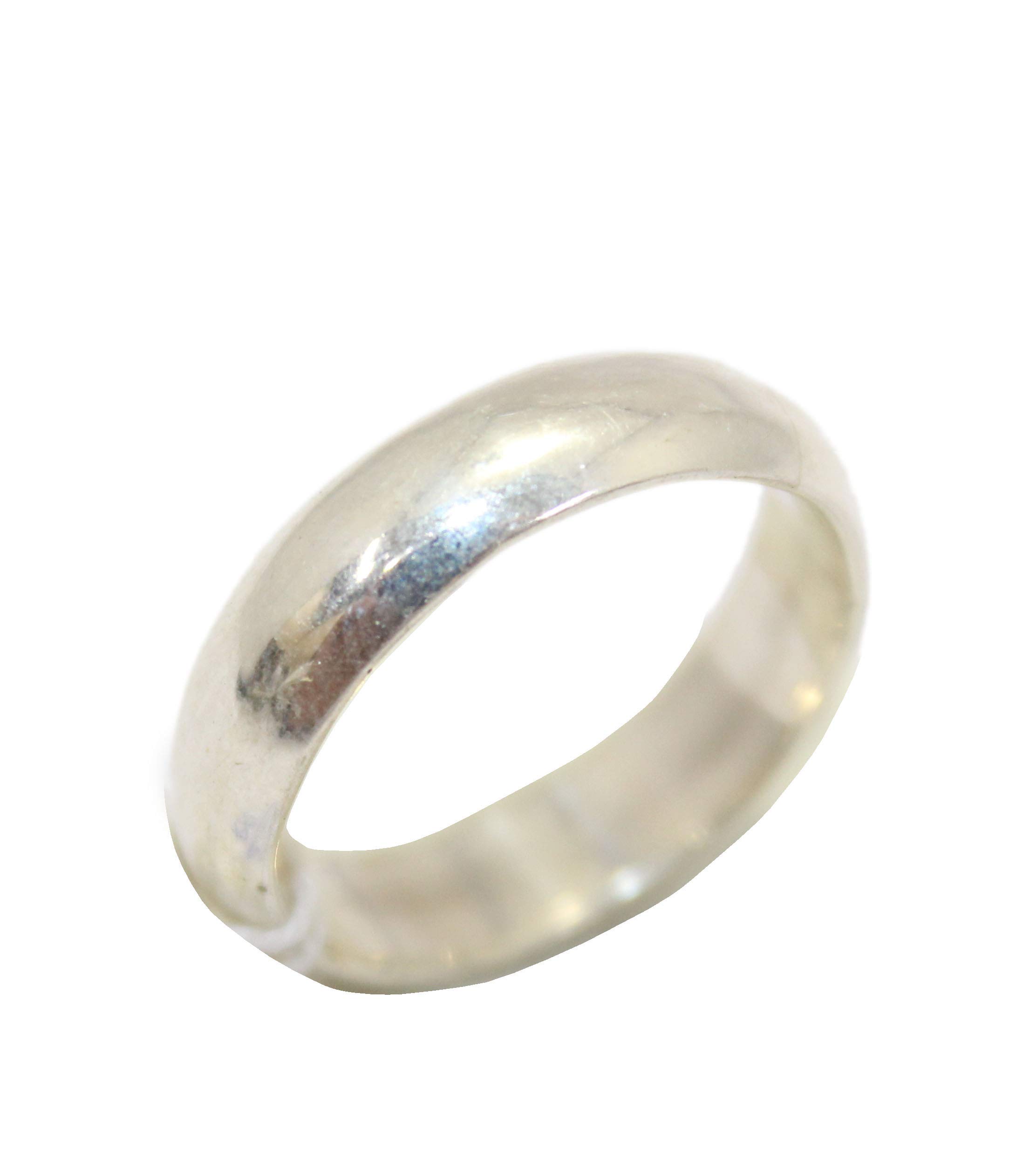 Rajasthan Gems Universal Half round wedding unisex band Ring Jewelry 925 Sterling Silver P 135