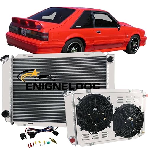 Miniatura 1 de Relé de ventilador de aluminio de 3 filas para Ford Mustang Thunderbird LTD Granada Fairmont Lincoln Continental Mark VII Mercury Capri Cougar Grand