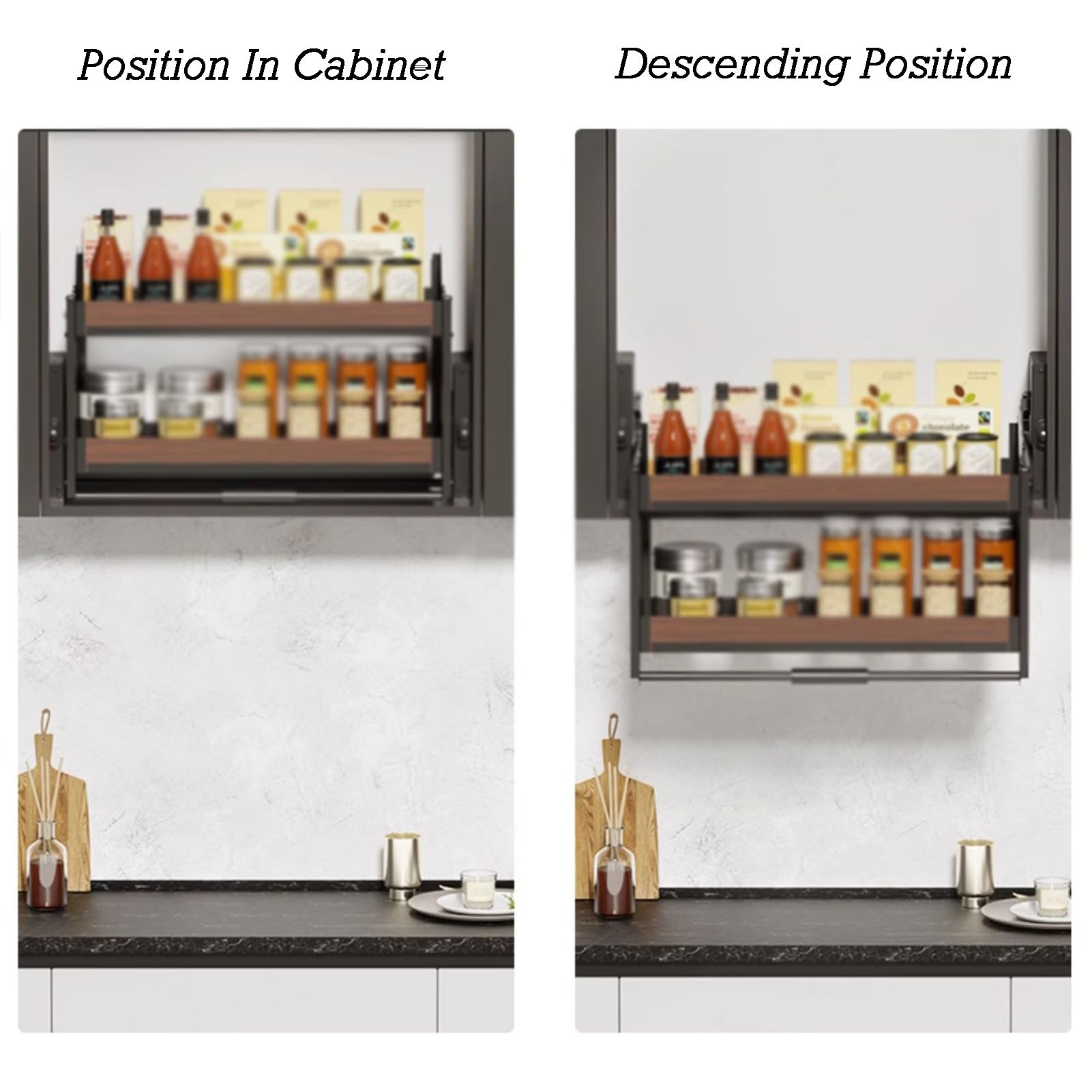 Robuster Schrank-Organizer, platzsparend, Wandmontage, für Küche, Bar, Café, verstellbar, 812 x 260 x 550 mm, Aufbewahrungslösung