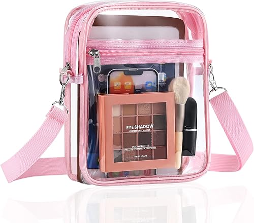 MoKo Bolsa transparente aprobada por el estadio bolso cruzado con correa ajustable para conciertos festivales eventos deportivos