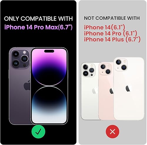 Miniatura 6 de Antlia Funda magnética diseñada para iPhone 14 Pro Max, compatible con MagSafe silicona protección de cámara, forro interior de microfibra