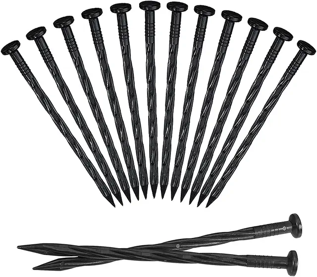 Picchetti da Giardino in Plastica Nylon - Chiodi Terra Spirale per Bordi e Tende