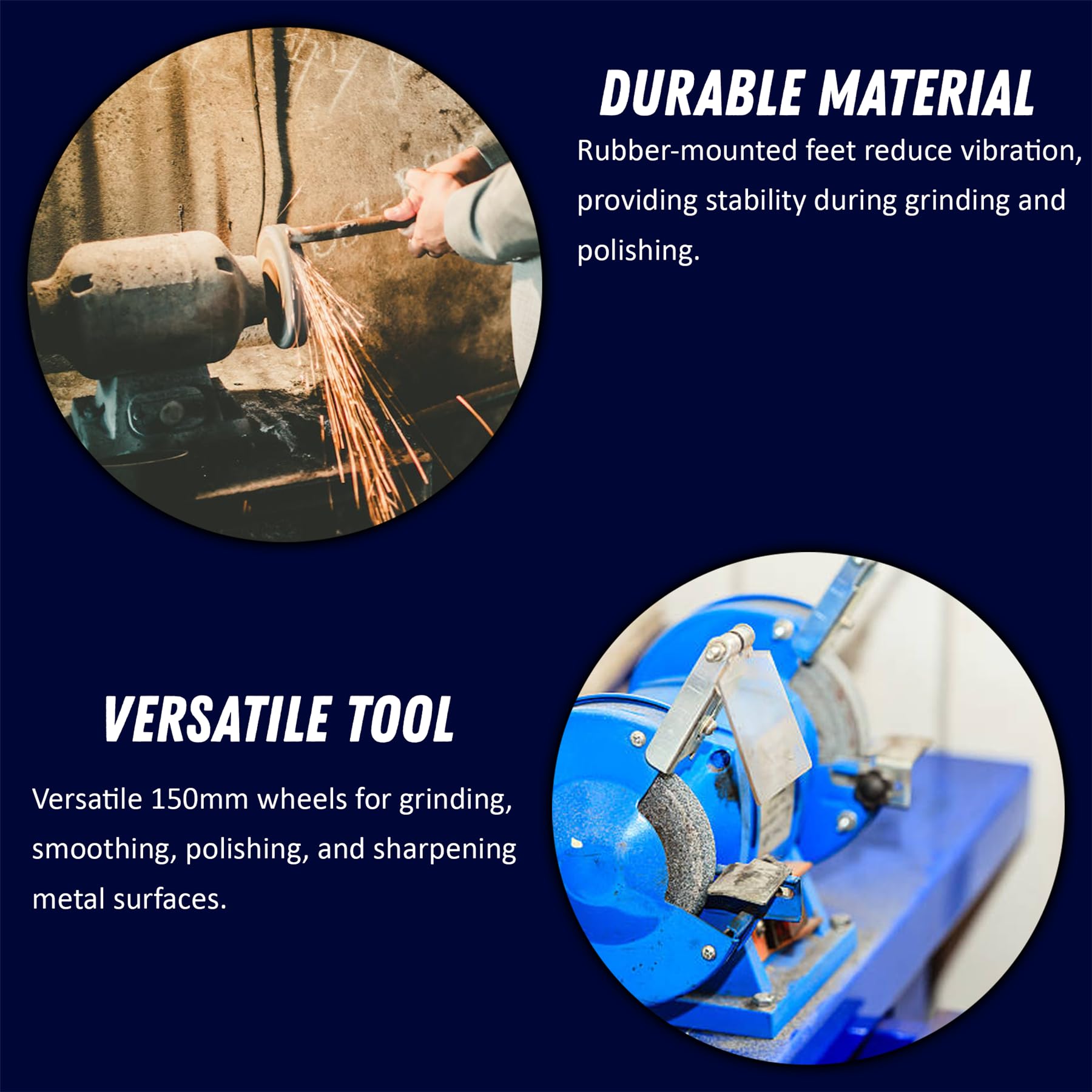 Dapetz 150w 150mm (6") Bricolaje Banco Amoladora 230v Encimera Herramientas Eléctricas Top Pulido con Protectores Viene con Grinding Wheels