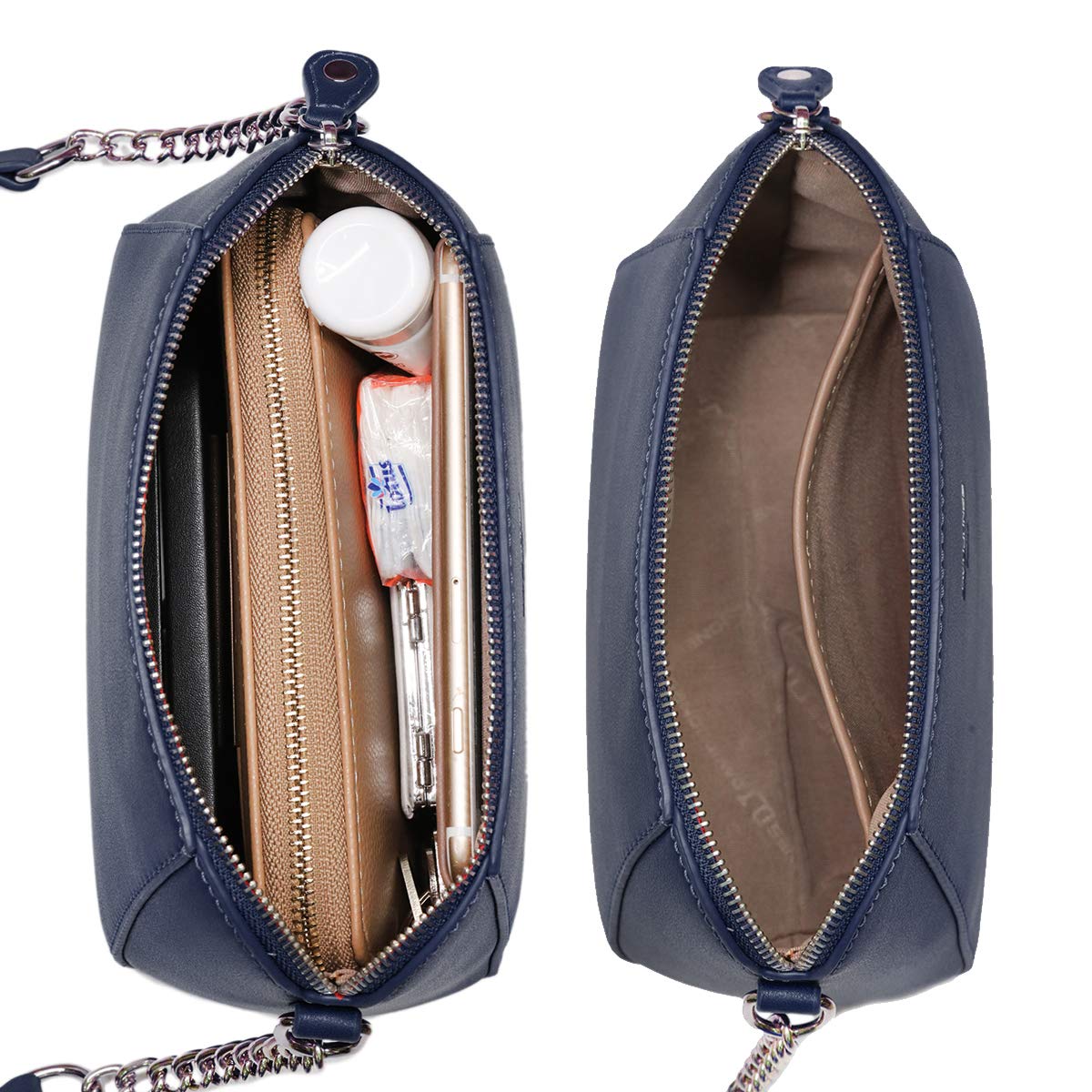 David Jones - Borsa a tracolla da donna trapezio - Borsa a catena indossata a spalla in pelle PU - Borsa a tracolla incrociata Travers Pochette da sera moda lavoro shopping elegante alla moda chic