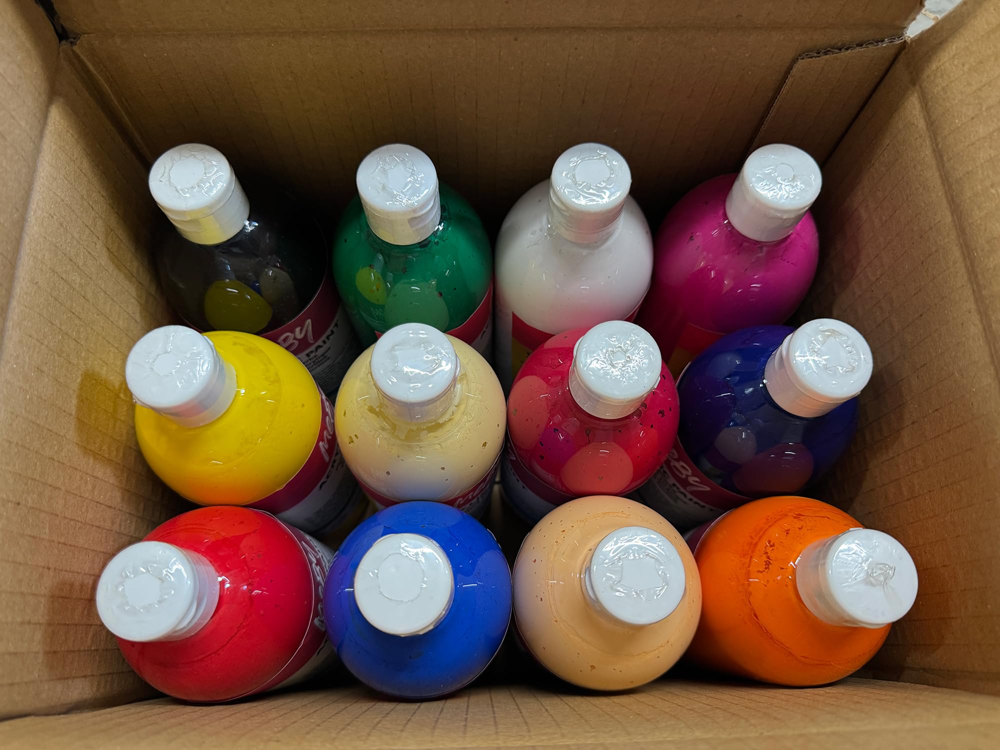 Juego de pinturas acrílicas opacas para lienzos, pouring, papel, madera, piedra, tela, cuero, metal, cerámica, juego de pinturas multiuso (12 colores)