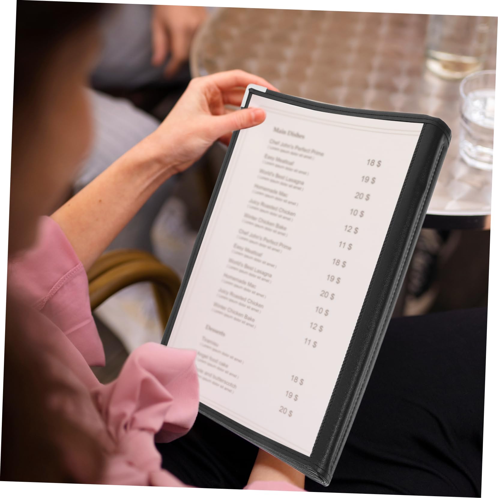 Libro de Menú Pvc Transparente de 10 Páginas y 20 Lados | Carpeta para Bares y Restaurantes, Organización Fiable, Fácil de Llevar