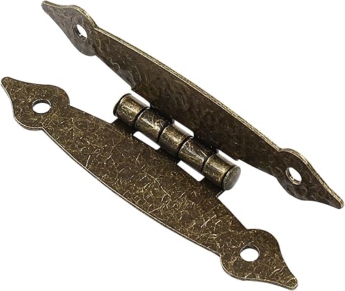 Vista 11 de Murtenze Paquete de 4 bisagras en H antiguas negras de 3.5 pulgadas, bisagras de gabinete de acero laminado en frío, bisagras planas de puerta