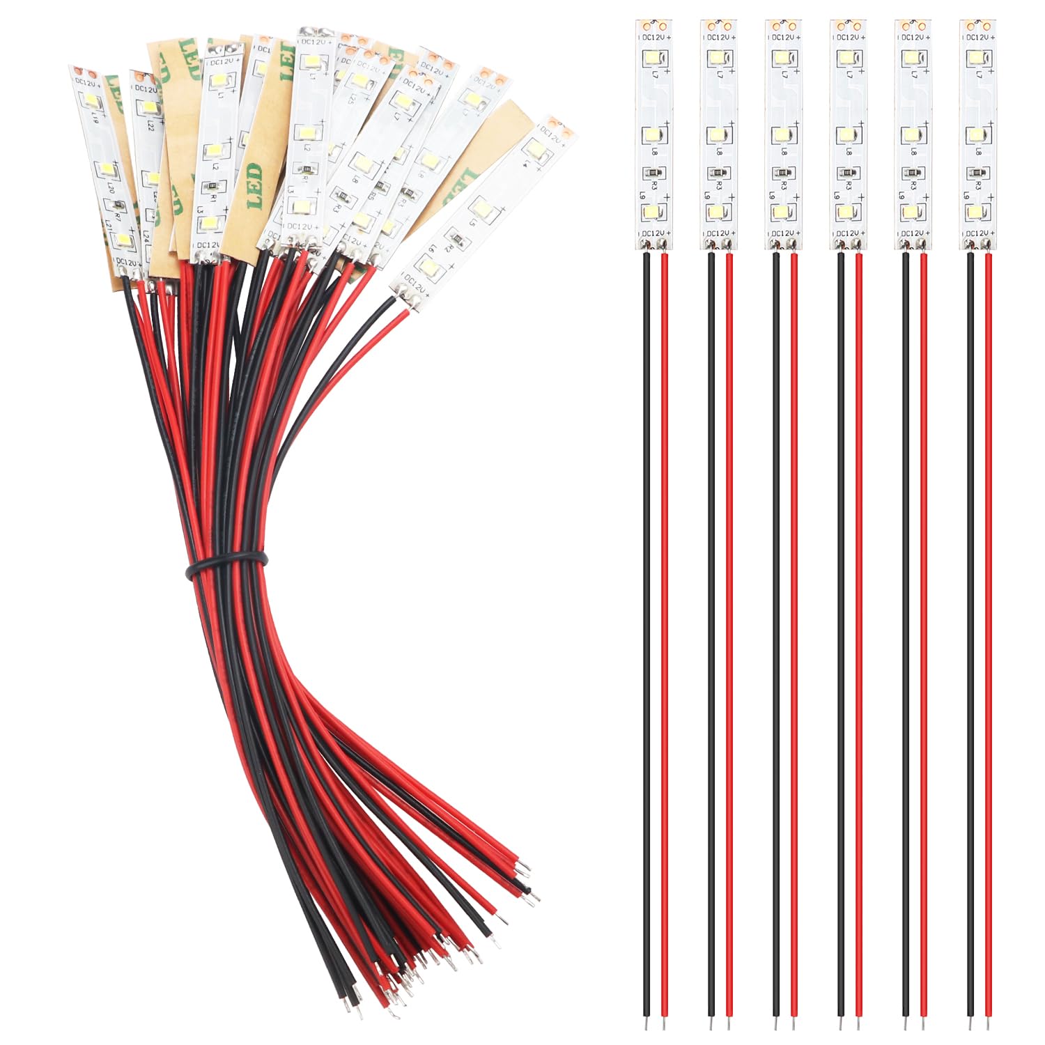 YIXISI Lot De 25 Bandes LED Vertes Pré-câblées 50mm – 2335 SMD 12-18V Pour Maquettes & Modélisme