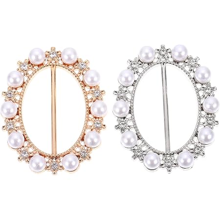 2 Pcs Women's X-Shape Silk Scarf Clip Rings - Rhinestone Shawl Holder Buckles For Scarves & Blouses (Gold & Silver) - View #13