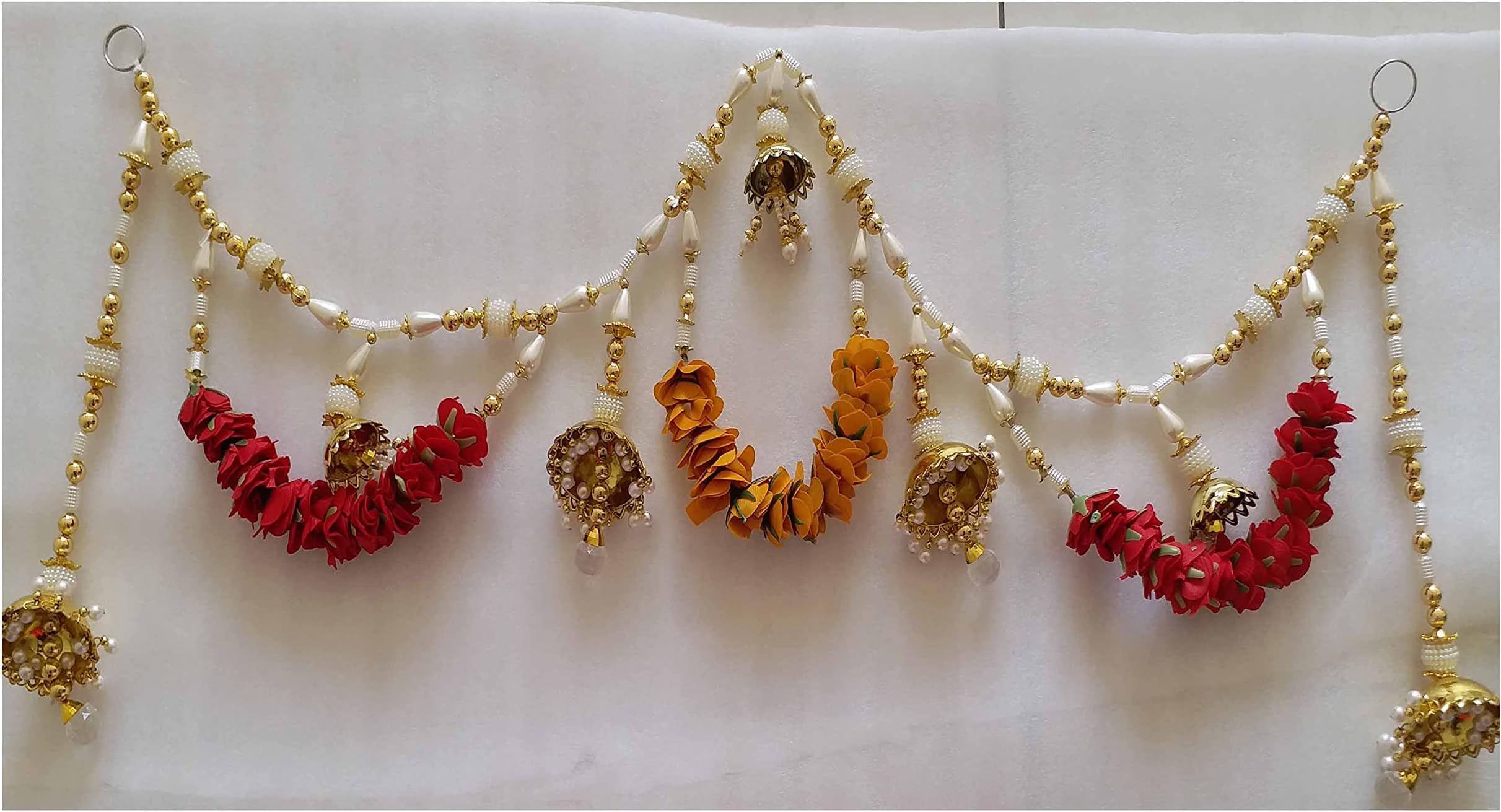 VARNI CREATION Diwali Decoration -Traditional Toran for Door - 37" inch Length with Side Todalas Length 19" inch
