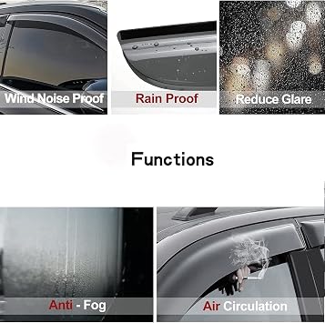 Original Side Window Wind Deflector, 4pcs Out-Channel Tape-On Nice Rain Guards Set, Vent Visor fit for 2005-2015 Toyota Tacoma Double Cab 94056 XP1