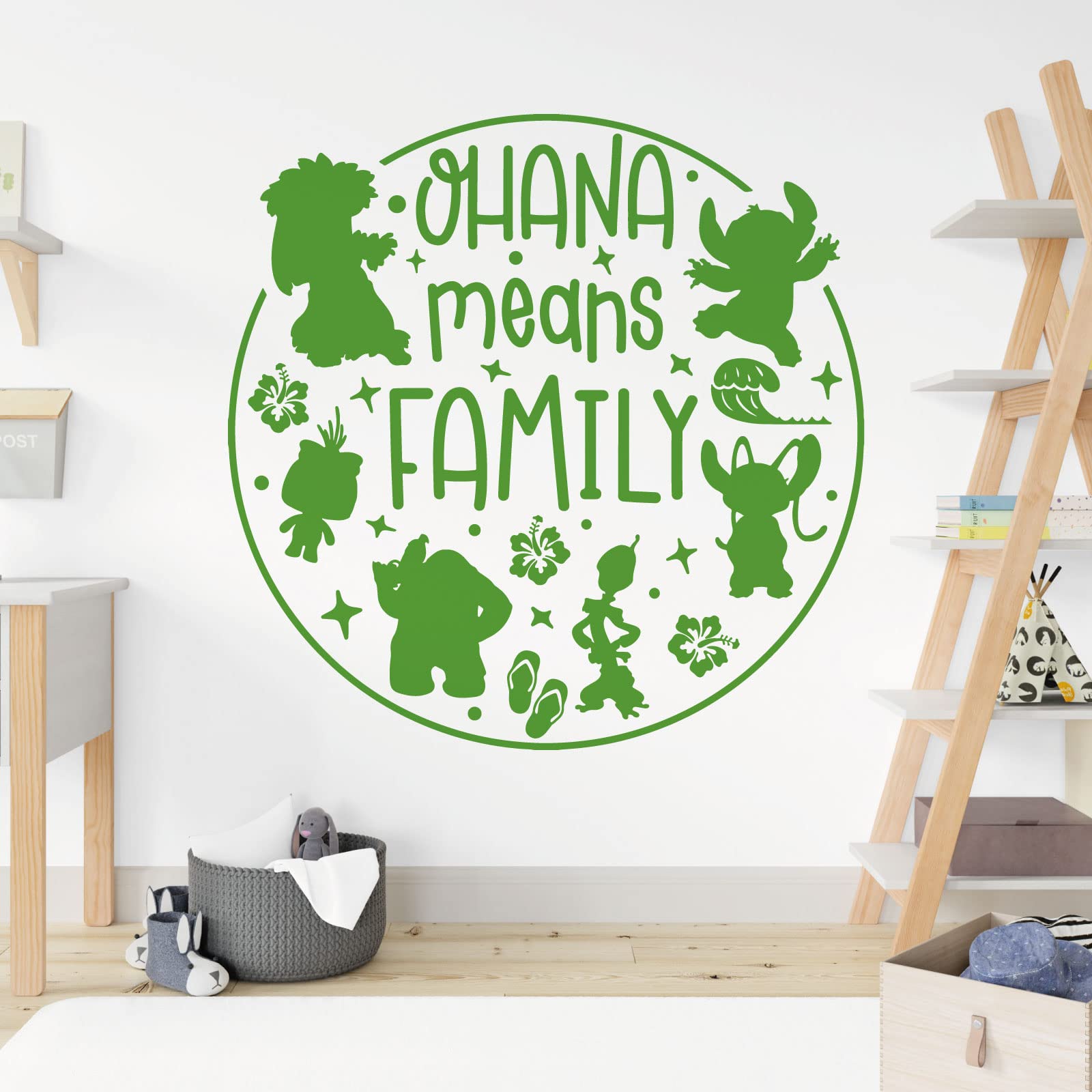 Ohana Means Family - Lilo and Stitch - Children Decal Wall Sticker [Large] [Grass]