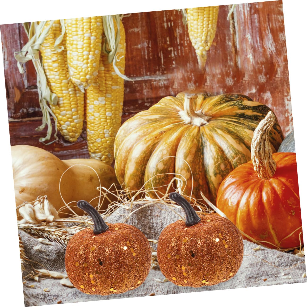 36 STK Kürbis Dekoration Dekorationen Wohnkultur Schmücken Halloween-Festival- Halloween-kürbis-Dekoration Dekorativer Gefälschter Modell Goldpulver Schaum