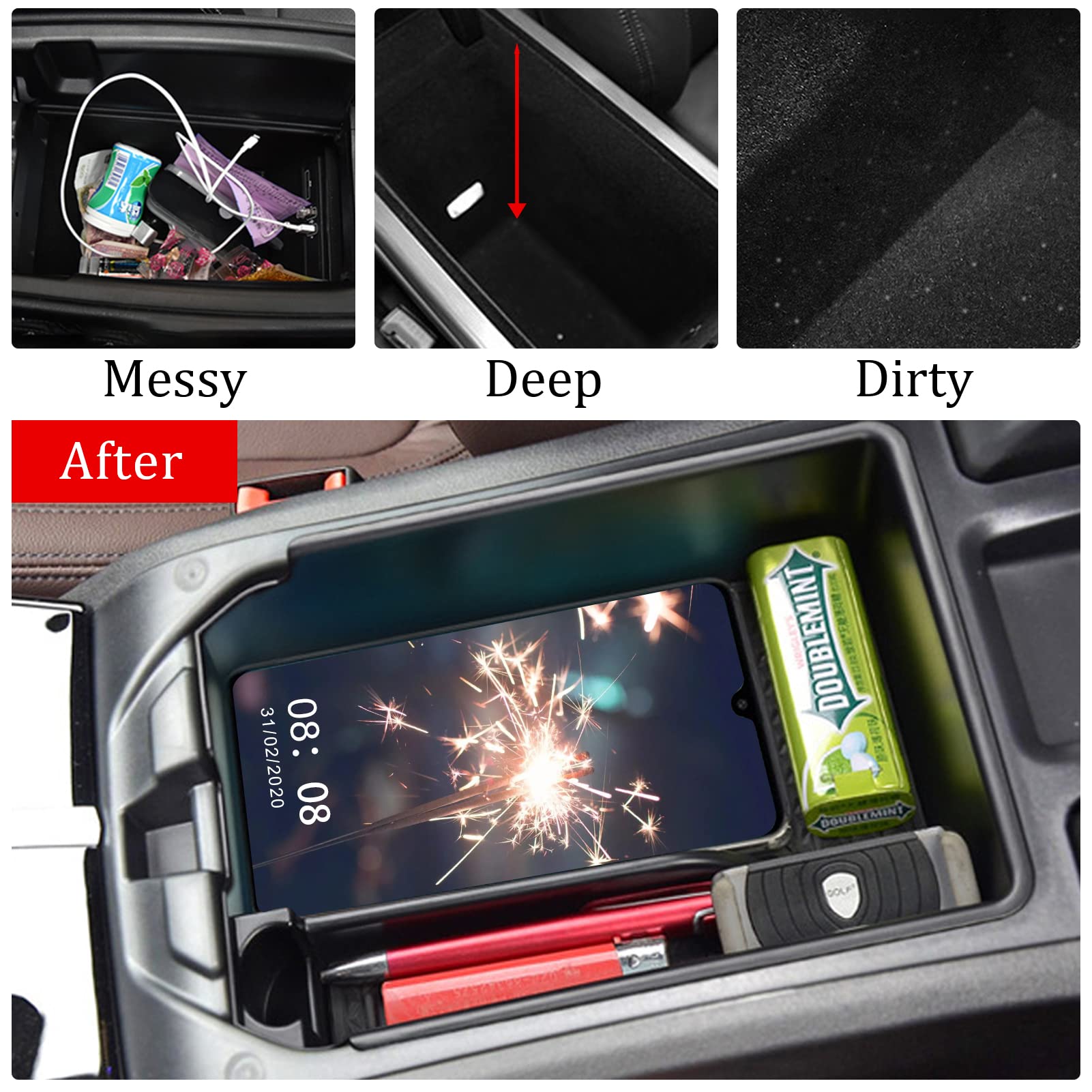 Organisateur De Console Centrale Pour BMW X5 X6 X7 (G05 G06 G07) 2019-2023 | Range Tout | Anti-dérapant - 7