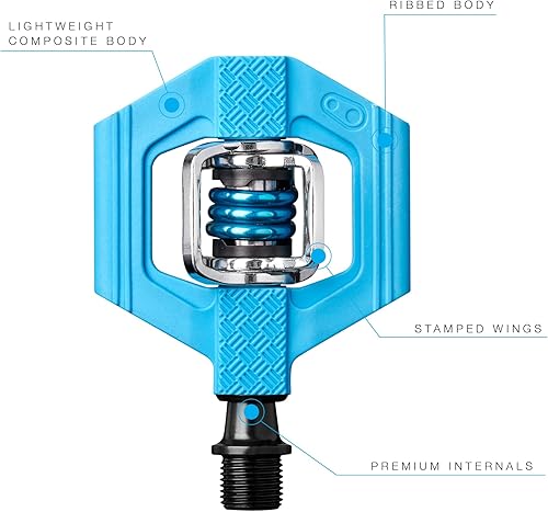 Vista 53 de Crankbrothers Candy Clip-In MTB Bike Pedal – Gravel/XC/Trail Pedal de bicicleta ligero, entrada de 4 lados, flotador personalizable, rodamientos Rojo