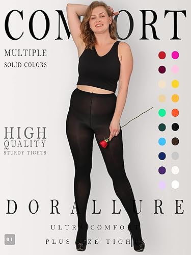 Miniatura 2 de Medias de talla grande para mujer, medias de cintura alta con pies suaves de color sólido