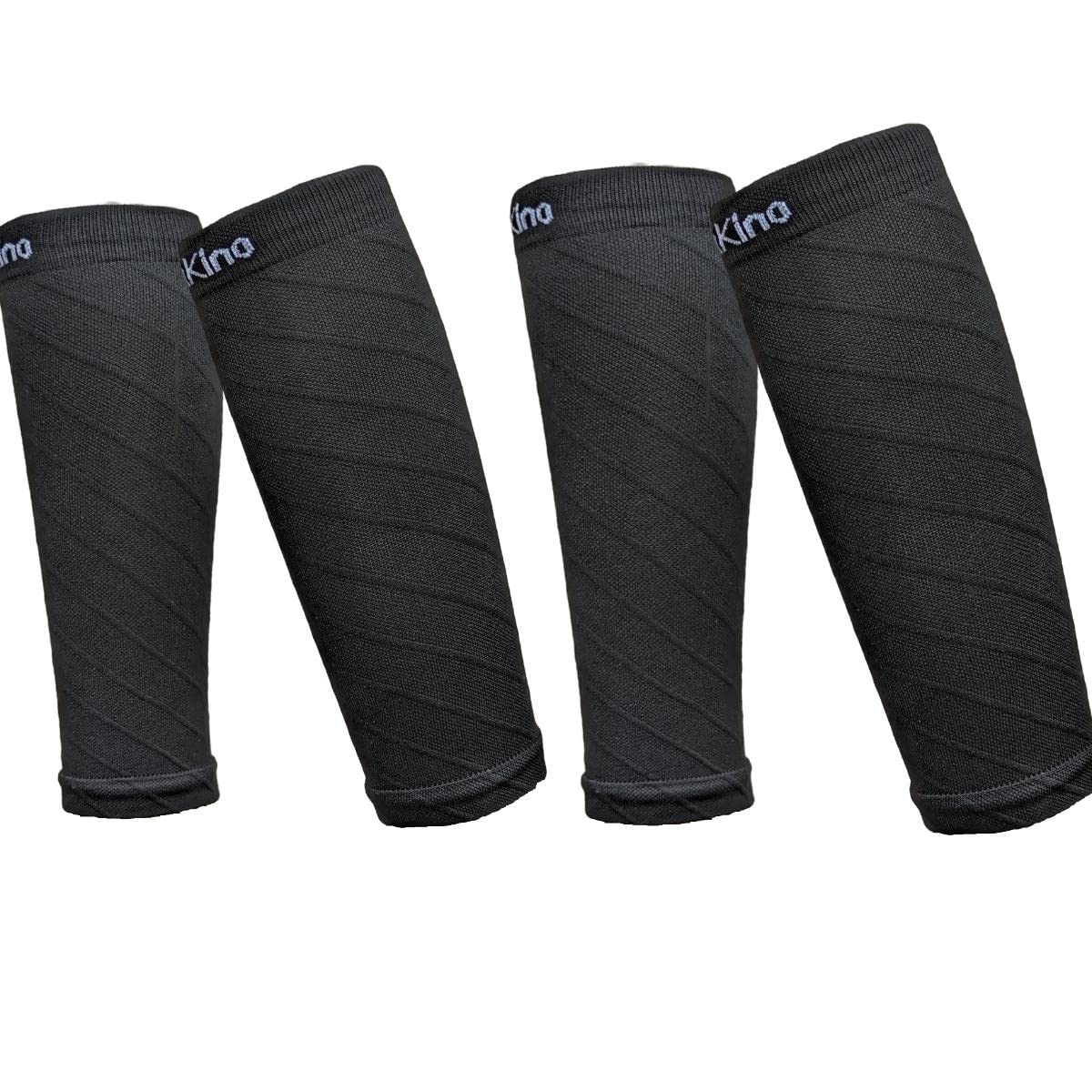 Rela Kino ふくらはぎ サポーター 足 ふくらはぎ用 膨脛 着圧 カーフスリーブ 肉離れ スポーツ 立ち仕事 男性 女性用 L Xl ブラック2足セット 無料サンプルok