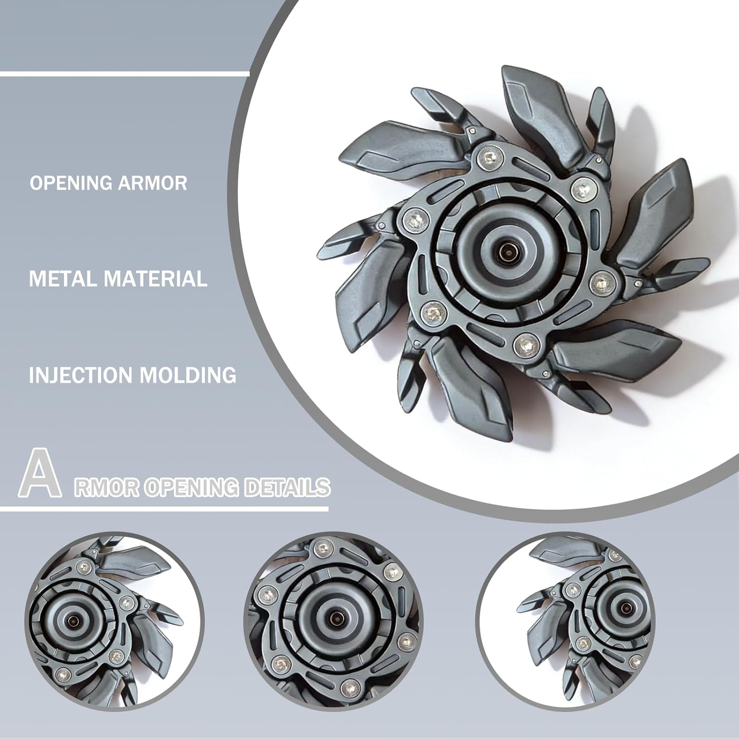 EDC Fidget Sliders Open Armor Spinning TopFidget Toys Stress Relief for Adults(Gun Grey)