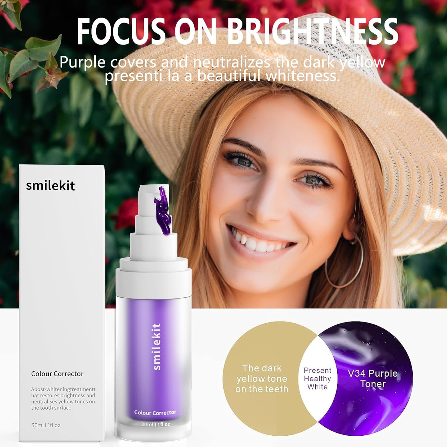 Purple Toothpaste for Teeth Whitening, Teeth Whitening Purple Toothpaste (30ml), Purple Toothpaste, Purple Teeth Whitening, Colour Correcting, Tooth Colour Corrector Purple Toothpaste for Teeth Whitening, Teeth Whitening Purple Toothpaste (30ml), Purple Toothpaste, Purple Teeth Whitening, Colour Correcting, Tooth Colour Corrector