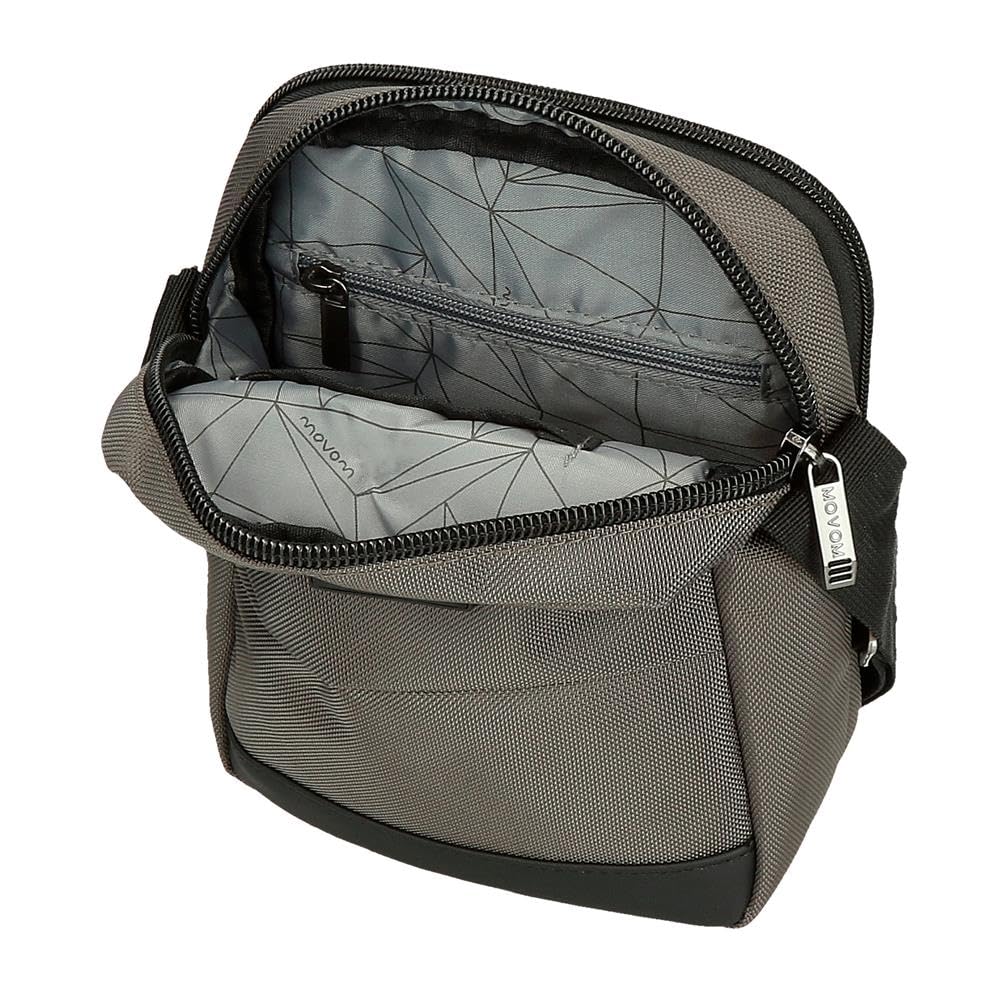 Movom Buster Borsa a tracolla Due scomparti Grigio 17x22x7,5 cm Poliestere con dettagli in pelle sintetica by Joumma Bags, grigio, Borsa a tracolla a due scomparti