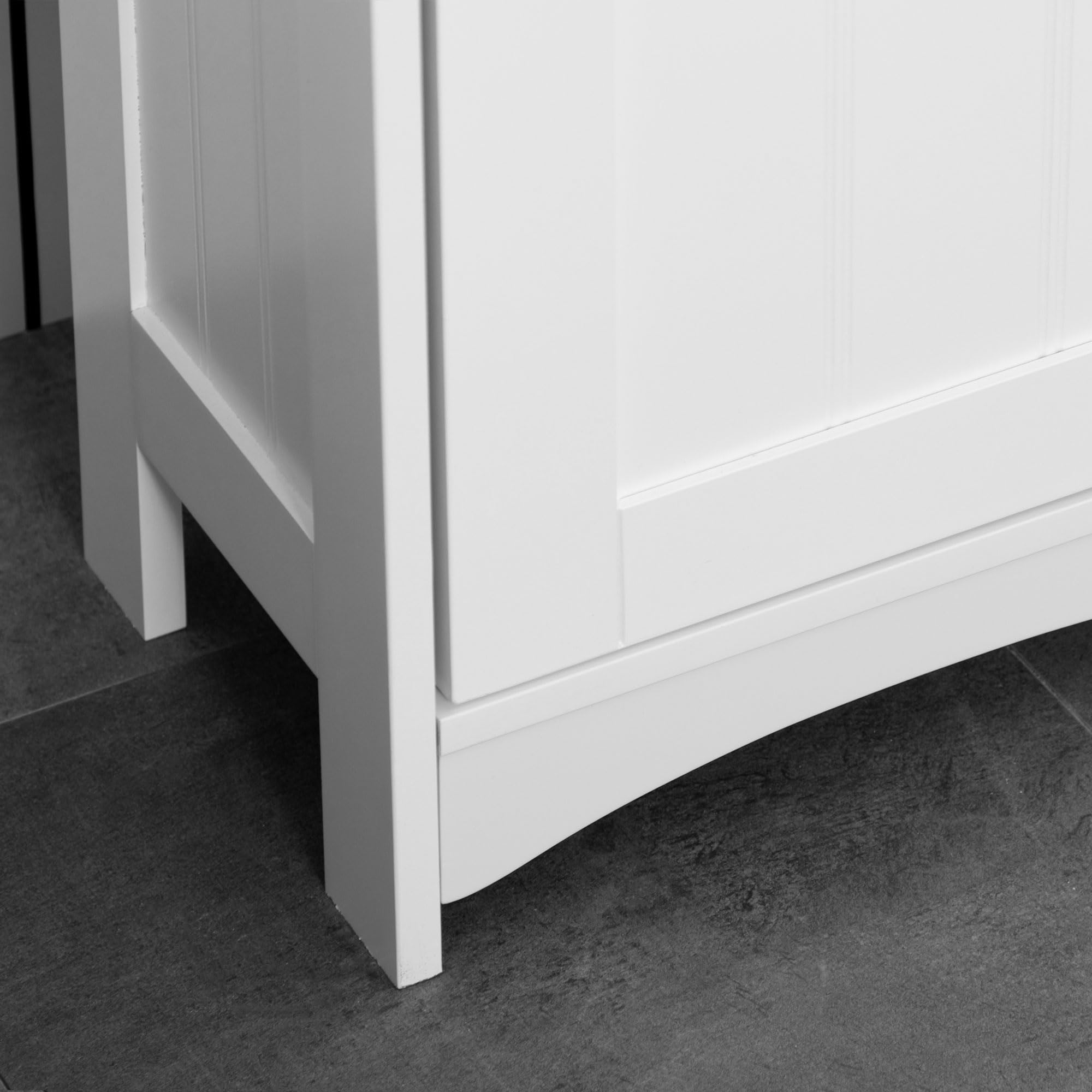 kleankin Armario Alto de Baño con 3 Compartimientos 34x23x165 cm Blanco