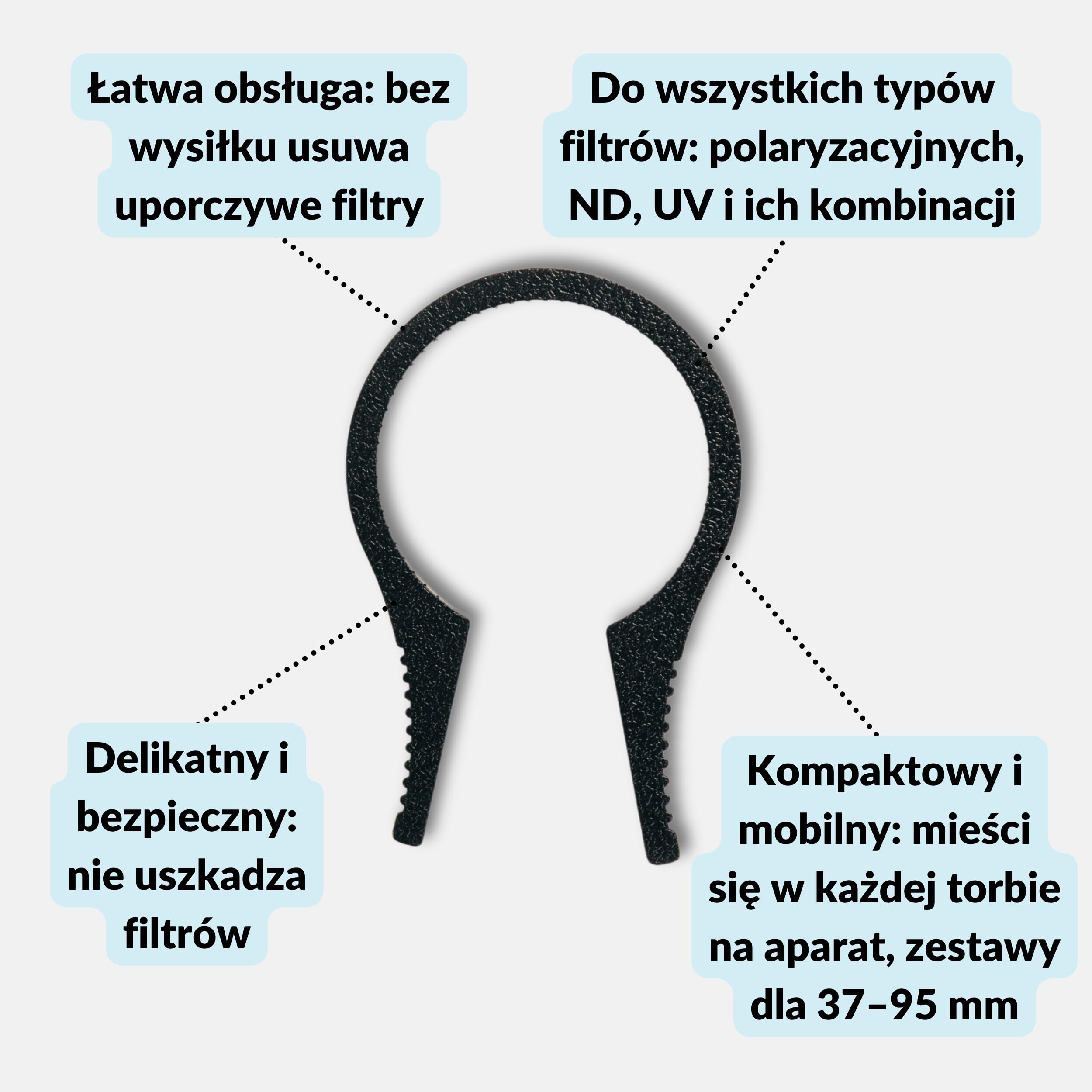 Zestaw zacisków do filtrów Lens-Aid do łatwego zdejmowania okrągłych filtrów obiektywu - Zaciski do filtrów lub klucz do filtrów do obiektywu aparatu