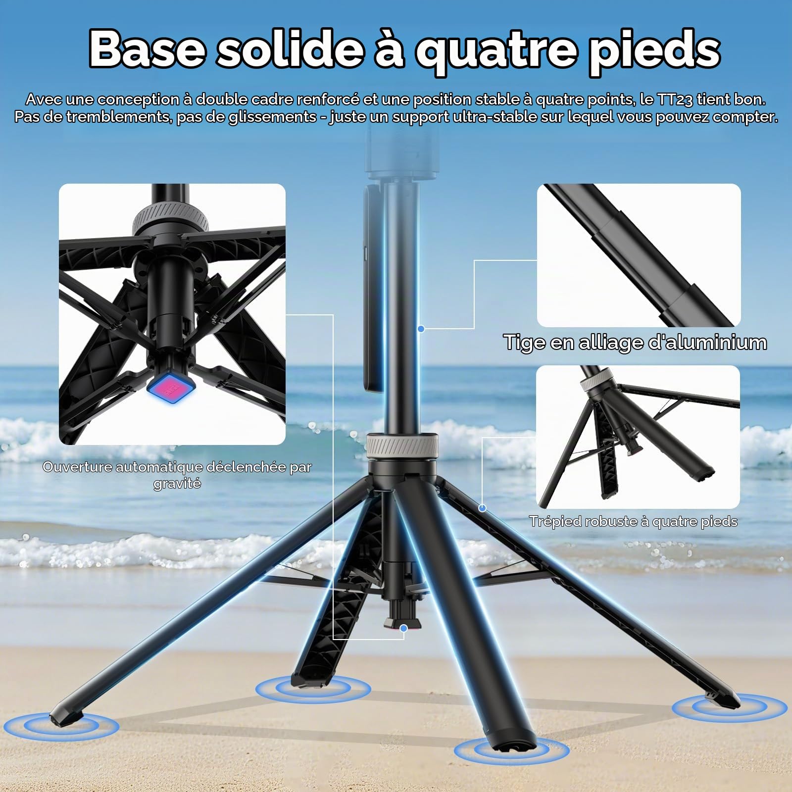 Ulanzi TT23M Trépied Magnétique 160cm avec Visage 360° Suivi Automatique