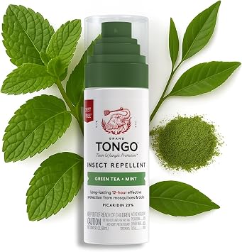 Grand Tongo DEET-Free Insect Repellent Spray, 12 Hour Mosquito Protection, Picaridin Pump Spray, 3 oz, Green Tea + Mint
