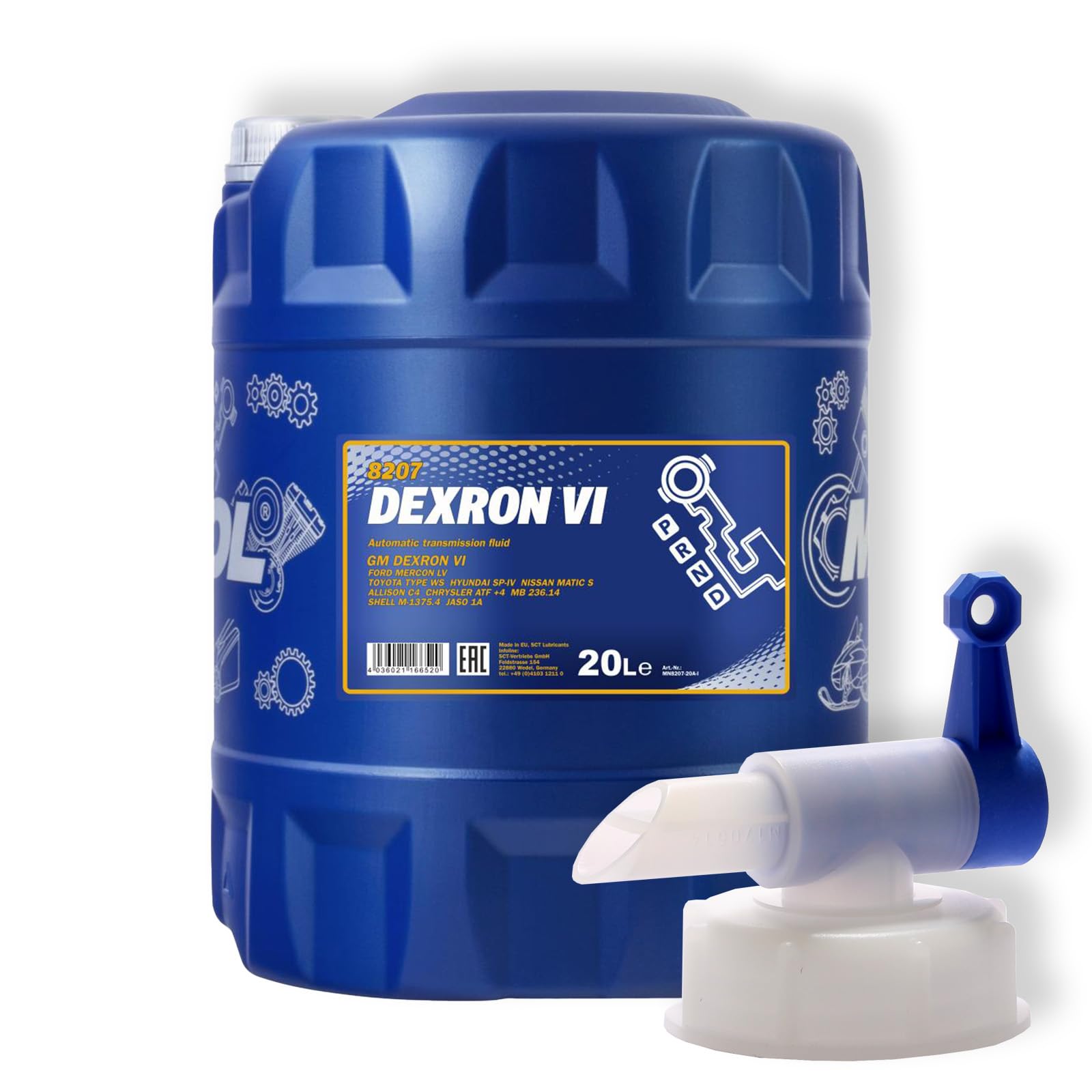 MANNOL 20L Dexron VI Automatikgetriebeöl ATF Getriebeöl MB 236.14 + Auslaufhahn
