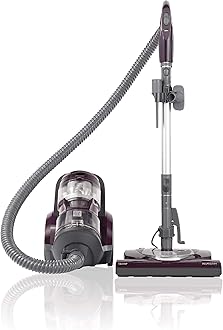 22614 Pet Friendly Lightweight Bagless Compact Canister Vacuum with Pet Powermate, HEPA, Extended Telescoping Wand, Retractable Cord and 2 Cleaning Tools-Purple