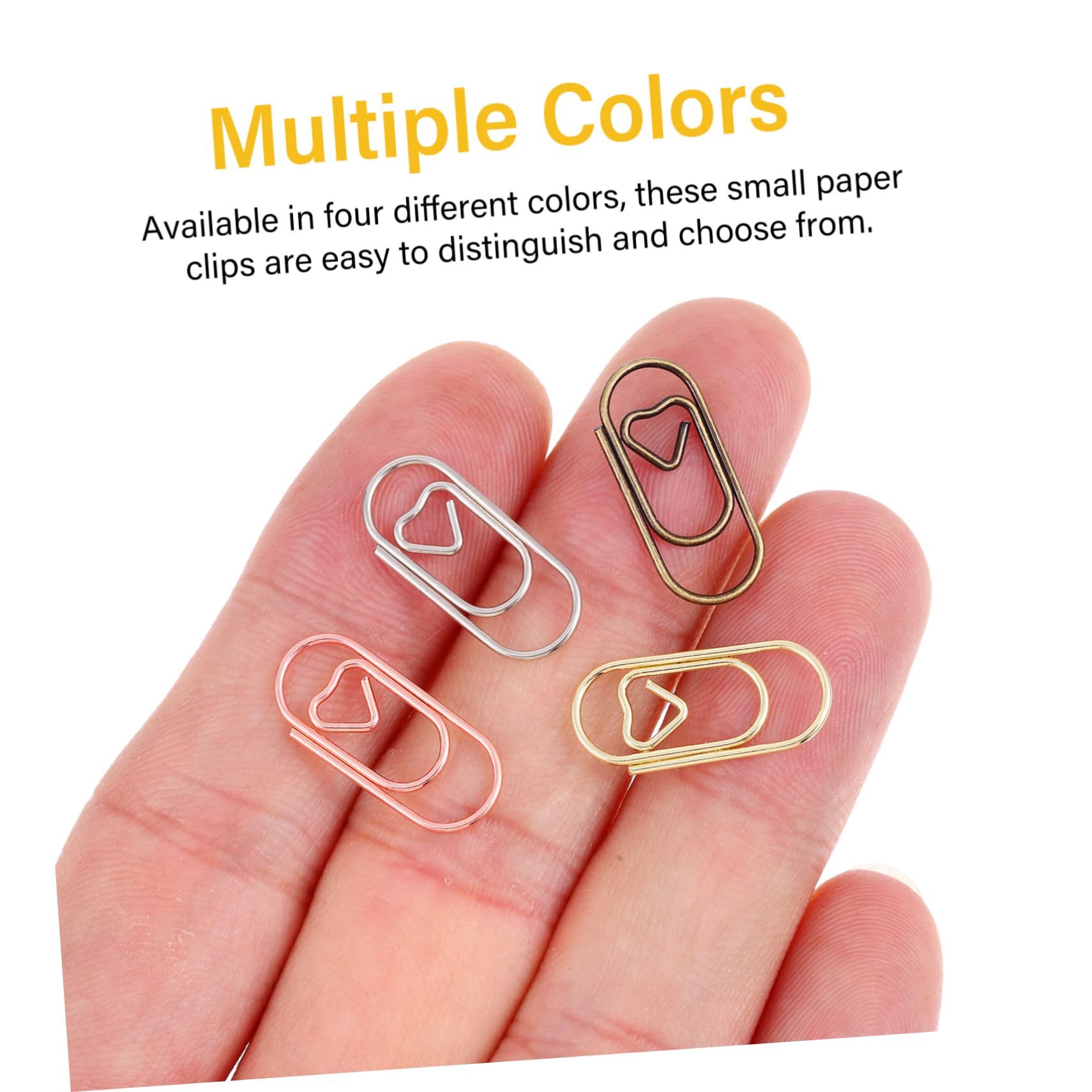Operitacx 1000 Pz Mini Graffetta Clip Raccoglitore Mini Raccoglitore Graffette Decorative Graffette Metalliche Divertenti Graffette Metallo A Forma Di Cuore Oro Rosa