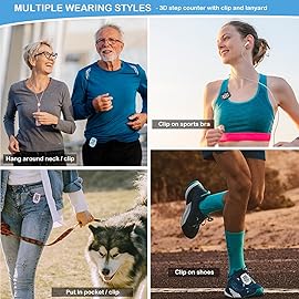 AVTREK 3D Pedometer Clip On-Step Counter for Walking-No App No Phone-LED Backlight-Accurate Step Tracker Clip for Women,Men,Senior(White)