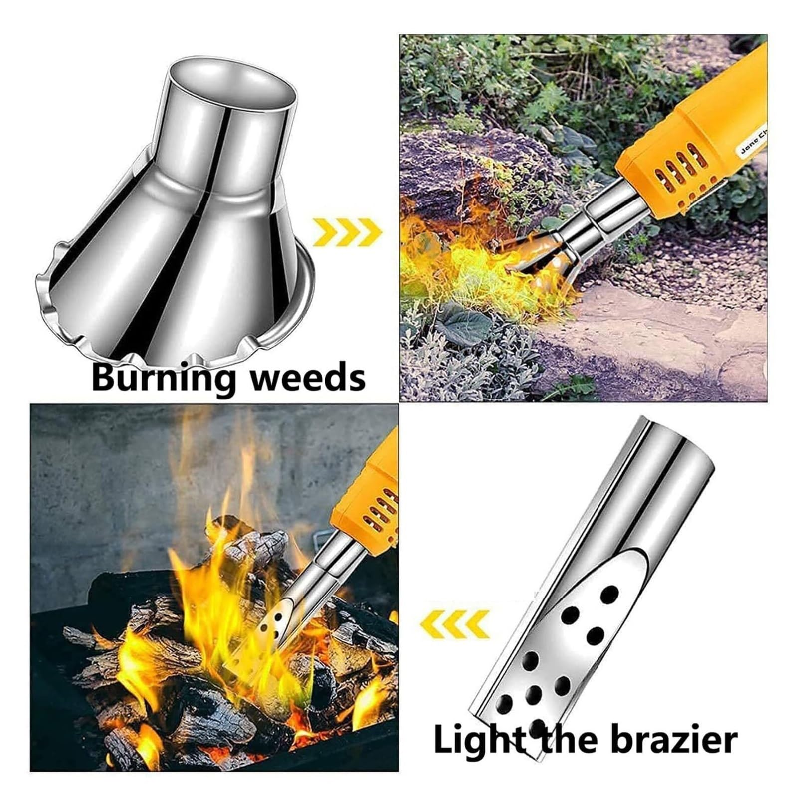 Brûleur De Mauvaises Herbes Thermique Électrique 2000 W – Désherbant À Air Chaud 3 En 1 Avec Double Contrôle De Température De 60 À 650 °C, Désherbeur(Green)