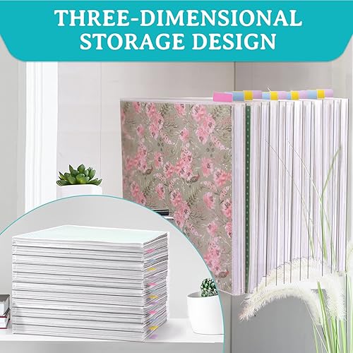 Miniatura 6 de Caydo 42 piezas de almacenamiento de papel para álbumes de recortes, transparente de 12 x 12 pulgadas, organizador de papel con pestañas y pestañas