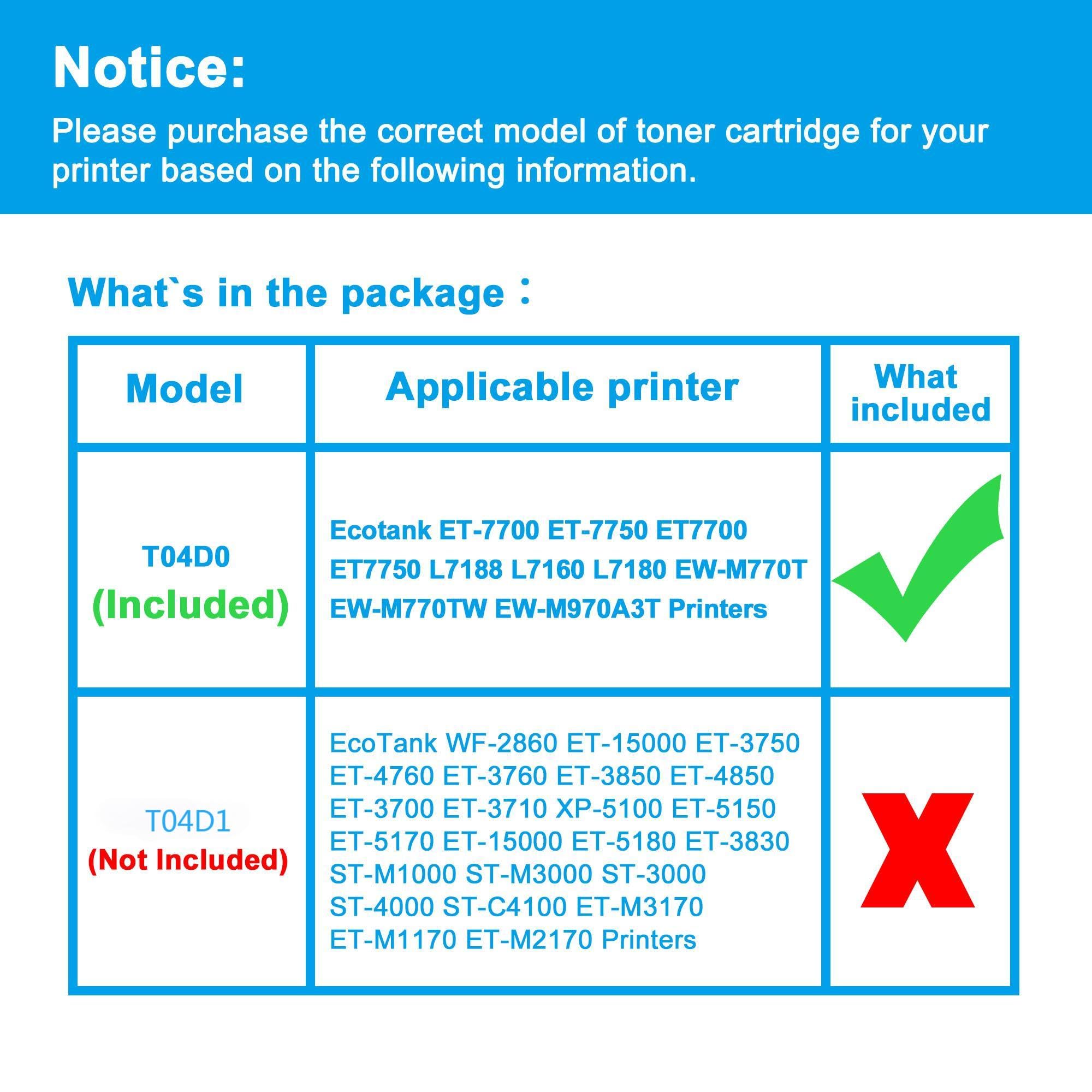 LCL 04D0 T04D0 C13T04D000 Maintenance Box (Scatola di manutenzione) Compatibile con Epson EcoTank ET-7700 ET-7750 L7188 (2-Pack Nero)