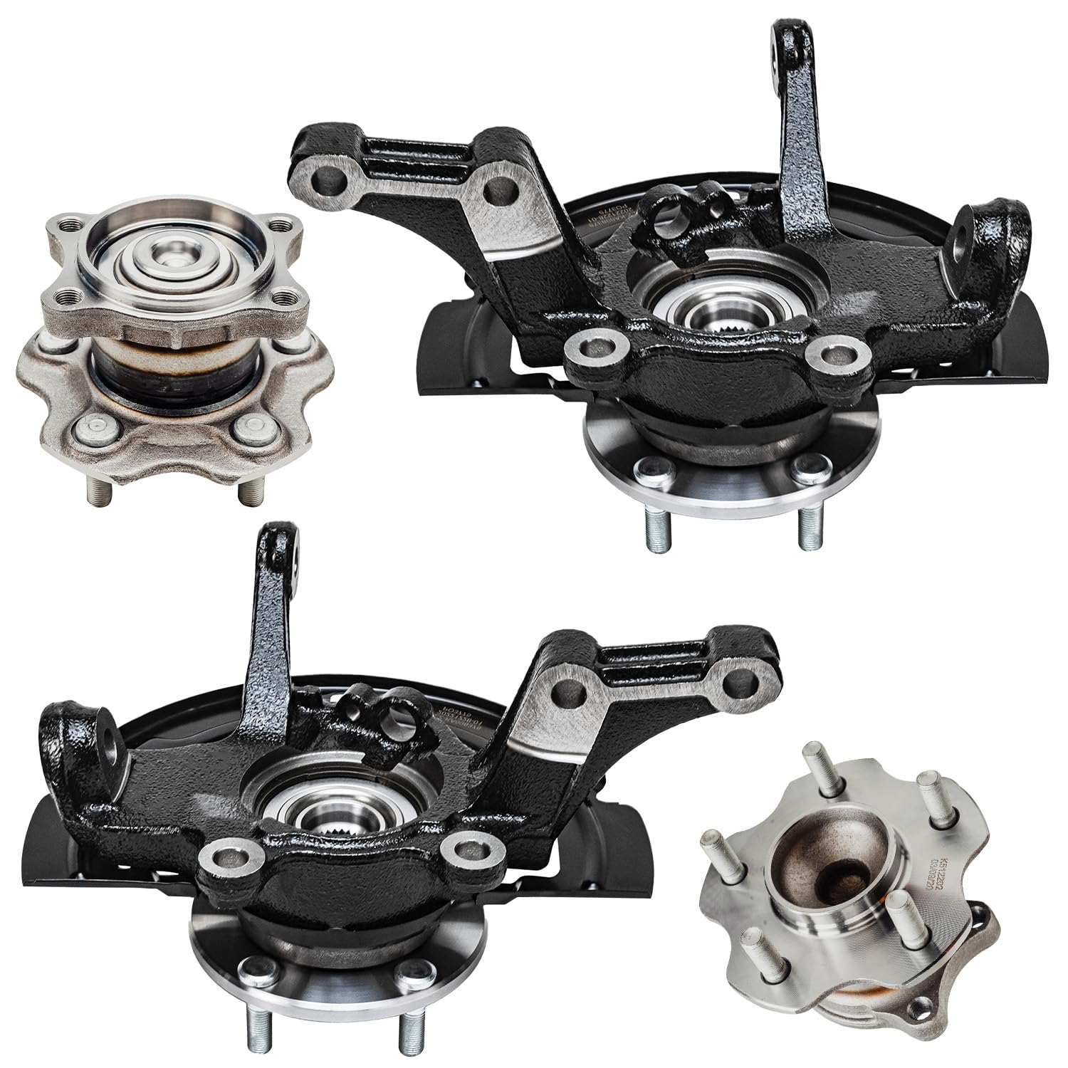 Detroit Axle - Front Knuckles Rear Wheel Hubs for 2002-2006 Nissan Altima
