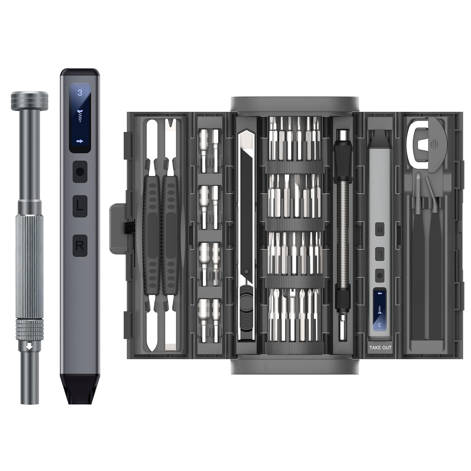UF-TOOLS Mini Electric Screwdriver 83 in 1 Cordless Rechargeable Small Power Screwdriver Set with 71 Bits Led Light