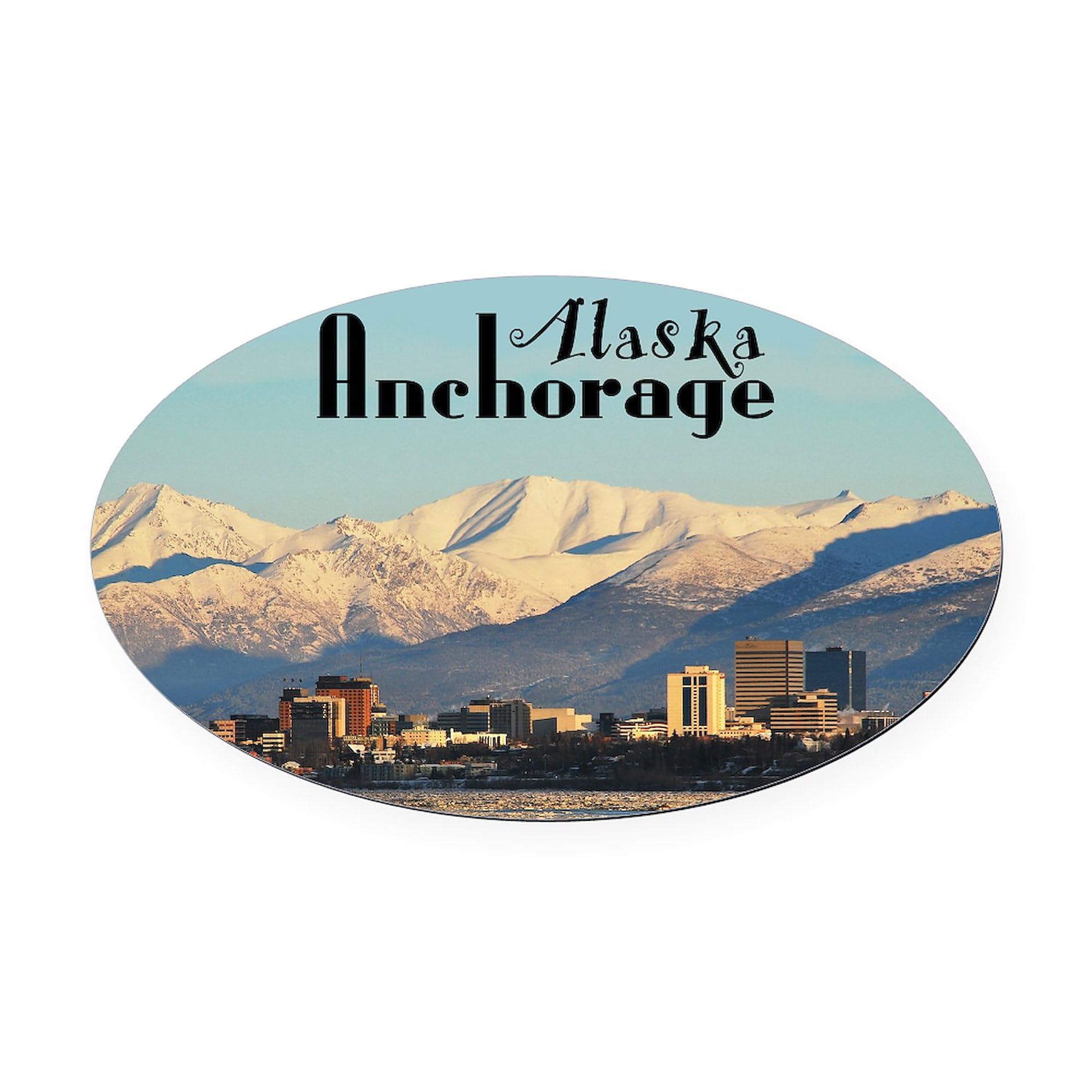CafePress Anchorage Euro Oval Car Bumper Magnet