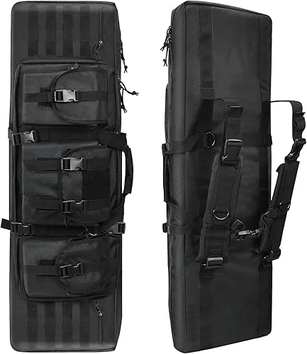 Bolsa de rifle doble de 364246 pulgadas, mochila táctica para rifle largo, funda portátil para escopeta para almacenamiento y transporte de armas de
