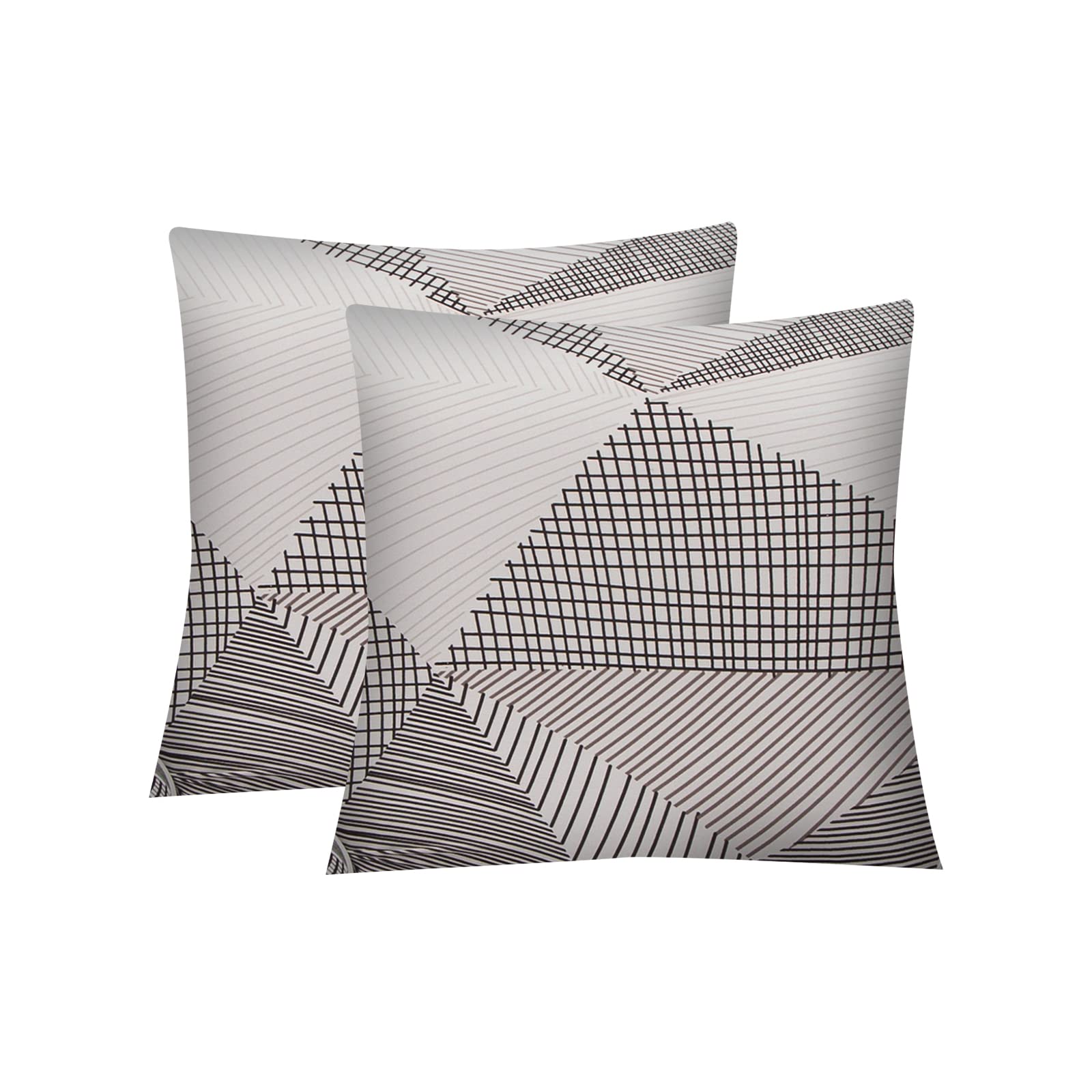 Jaotto Federe Confezione da 2 Federe Cuscini Divano Decorativi Fodere Quadrati Spandex 45x45cm Cuscino Copricuscini per Soggiorno Camera da Letto Casa(Linea Bianca,Set di 2)